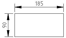 EE-501 Panel Cutout : 185 (W) x 90 (H) mm